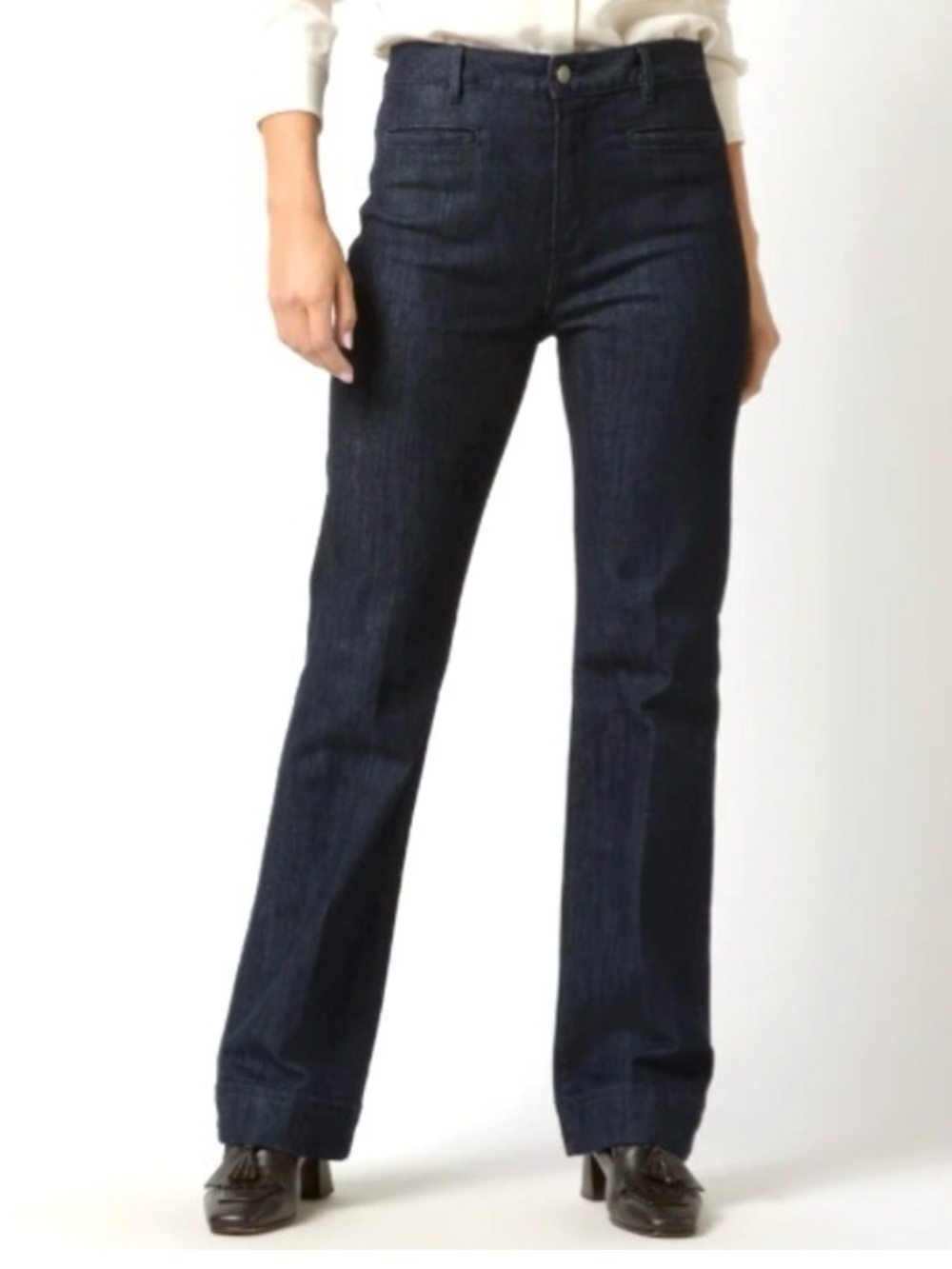 Ann Mashburn Sloane Trouser Jeans in Dark Indigo